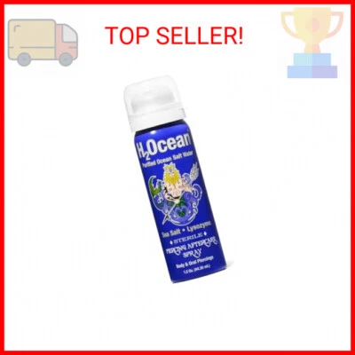 H2Ocean Piercing 后护理喷雾,用于穿孔护理的海盐喷雾,有机耳朵, — 第 1/2 张图片