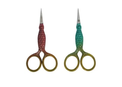 2 Pieces 3.5" FISH and  Embroidery Scissors Sewing and beauty  - Image 1 of 3