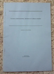 Today's Computational Methods of Linear Algebra by George E. Forsythe - Picture 1 of 2