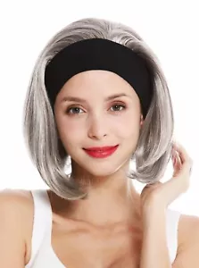 Wig Ladies Headband Short Smooth 80er Retro Look Grey Silver-Grey GFW948-H-51 - Picture 1 of 4