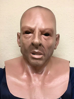 Realistic Male Bald Head Hard Man Thug Soldier Human Face Mask Latex Masks - Image 1 of 4