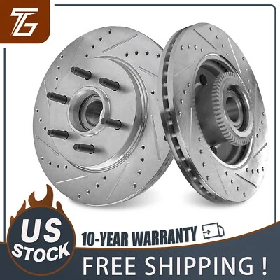 Front Drilled Brake Rotors for 2006 - 2008 Ford F-150 Lincoln Mark LT 6 Lug 2WD Foto 1 de 4