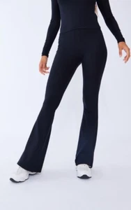 Black High-Waist Soft Touch Flared Trousers - Picture 1 of 3