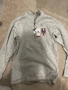 ANTIGUA MENS NEW YORK METS COURSE 1/4 ZIP BEIGE SIZE Medium NWT - Picture 1 of 3
