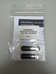 1X PAAR ORIGINAL VAUXHALL "GRIFFIN" LIMITED EDITION ABZEICHEN - NEU - CORSA ETC. - Bild 1 von 2
