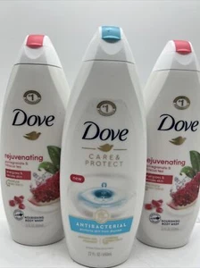 (3) Dove Body Wash Rejuvenating Antibacterial Care & Protect Pomegranate 22oz - Picture 1 of 3