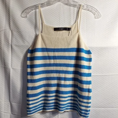 Regata VERO MODA verão malha tamanho P listra azul marfim náutica clássica anos 90 Y2K - Imagem 1 de 4