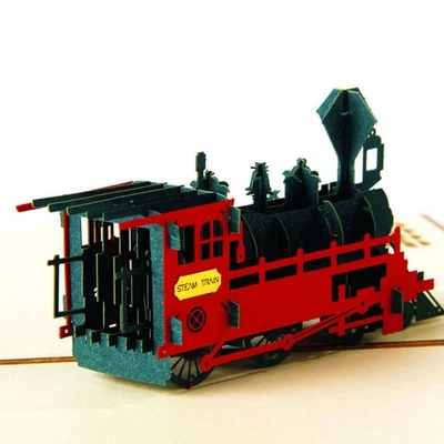 3D for Up Retro Train Greeting Card Handmade Paper Card Gifts Accesso - Image 1 of 4