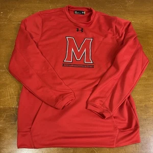 Maryland Terrapins Sweatshirt Mens Large Red Pullover Under Armour - Picture 1 of 7
