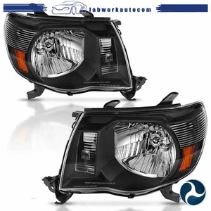 Left+Right Fit For Toyota Tacoma 2005-2011 Headlights Assembly Black Clear Lens - Picture 1 of 12