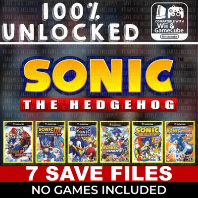 Sonic Mega Collection Riders Heroes Gems Save GameCube Memory Card Unlocked - Image 1 of 3
