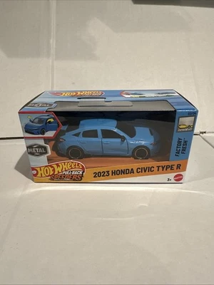 2025 Hot Wheels Pullback Speeders 2023 HONDA CIVIC TYPE R BLUE - Image 1 of 4