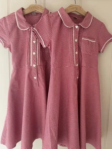 Bundle 2 TU red and white summer school dresses age 8 years 128cm - - Picture 1 of 7
