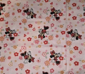 Disney Minnie Mouse Pink Flannel Craft Sewing Fabric 24" and 16" x 20" Piece NEW - Picture 1 of 1