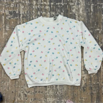 Vintage Jaclyn Smith Floral Print Sweatshirt 1980’s Size Medium Cottagecore - Image 1 of 4