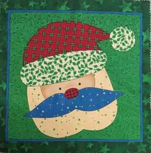 Skurril ~ Holiday Editions/Fabri-Quilt ~ "Santa" ~ Baumwollstoff Panel ~ 10"x10" - Bild 1 von 3