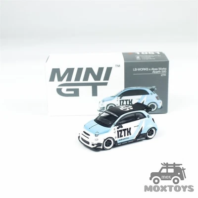 Coche MINI GT 1:64 Abarth 595 lb-funciona x Abas Works IZTK azul blanco Foto 1 de 4
