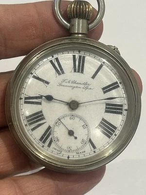 Movimiento mecánico suizo vintage de 1910 para hombre P/W "F A CHANDLER" 7 joyas, para piezas Foto 1 de 4