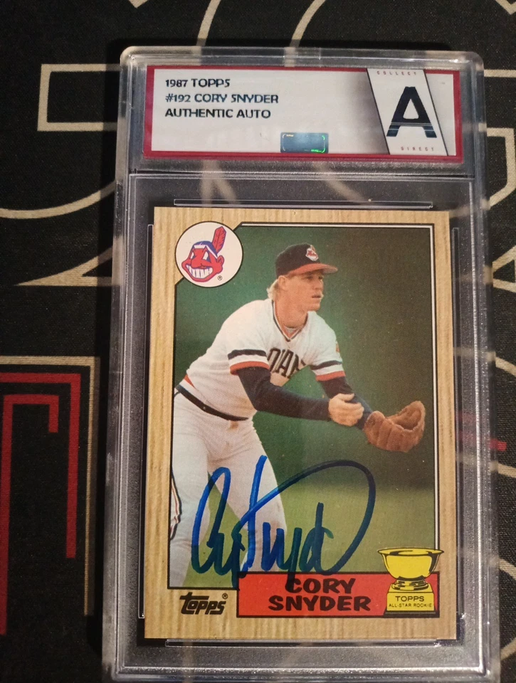 1987 Topps - Cory Snyder #192 Auténtico Automático En Tarjeta Copa Oro Foto 1 de 2