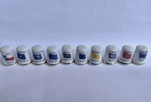 10 United States Thimble Set Texas South Carolina New Mexico Tennessee... - Picture 1 of 6