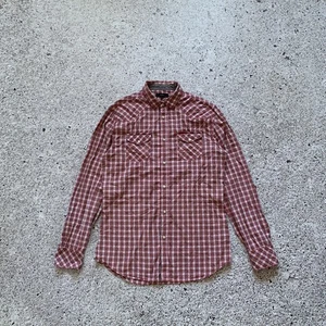 Diesel Shirt Button up Western Plaid Red Long sleeve L Lager size Men’s - Picture 1 of 5