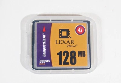 LEXAR COMPACT FLASH MEMORY CARD MEDIA 128MB 4X SPEED OLD DIGITAL CAMERA - Image 1 of 3
