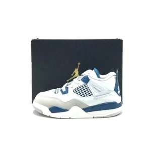 *NEW* TODDLER KIDS NIKE AIR JORDAN 4 RETRO  (TD) OFF WHITE/BLUE  (BQ7670 141) - Picture 1 of 7