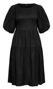 City Chic Ivy Dress Black BNWT Ladies Plus Size XXS 12 - Picture 1 of 5