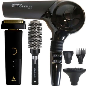 BaByliss Pro Studio Design Hair Dryer + Andis 17300 reSURGE Foil Shaver + Brush - Picture 1 of 11