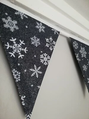 Tela de copo de nieve brillante azul marino Foto 1 de 4