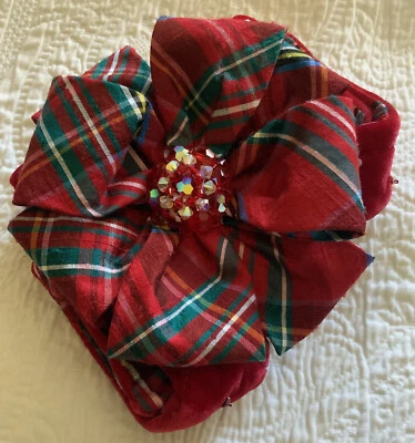 Arnés de lujo de seda/terciopelo Swarovski XXS para perros Chien a cuadros rojos regalo Foto 1 de 4