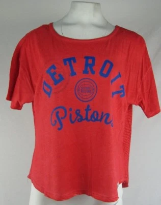 Detroit Pistons Women's Short Sleeve T-Shirt w/ Jersey Back Red NBA - Image 1 of 4