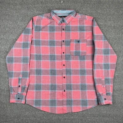 Camisa de franela a cuadros de jaspe estoico para hombre grande con botones rojos leñador de caza nueva con etiquetas Foto 1 de 4