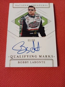 2020 BOBBY LABONTE NATIONAL TREASURES AUTOGRAPHED AUTO RACING CARD /99 MARKS - Picture 1 of 2