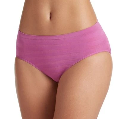 Women's Jockey Comfies Matte Shine Seamless Hi-Cut Brief Panty 1306 Pink Sz.6 - Image 1 of 4