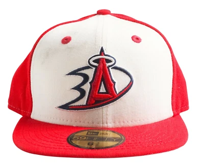 New Era Los Angeles Angels and Ducks Combined Logo Hat Red With Smudge - Image 1 of 4