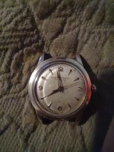 VINTAGE GIRARD PERREGAUX GYROMATIC 47AE 321 17J MENS SS WATCH - RUNS GOOD TIMER - Picture 1 of 1