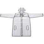  Transparent Raincoat Clear Adult Hooded Poncho Jacket For Women Aldult