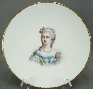 Hebert Freres Paris Signed J Pascault Hand Painted Madame Dubarry Portrait Plate - Picture 1 of 12