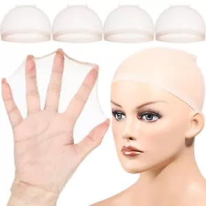 HD Nylon Wig Caps Ultra Thin, 4PCS Super Thin Wig Caps Nude, Nylon Wig Cap for W - Picture 1 of 7