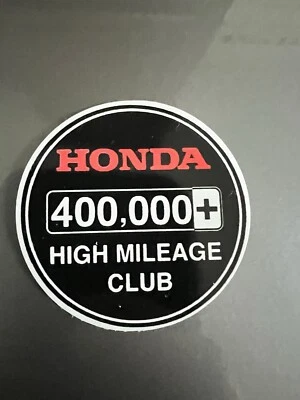 Calcomanía adhesiva Honda 400 k High Mile Club, Civic, Accord, Ridgeline Cr-v Foto 1 de 3