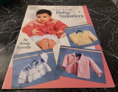 DS9 ASN 1994, COTTON BABY SWEATERS KNIT & CROCHET PATTERN LEAFLET  - Image 1 of 2