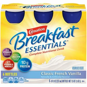 6 Nestle Carnation Breakfast Essentials Complete Nutritional Drink Vanilla 8 oz - Picture 1 of 7
