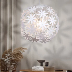 Lampadario Sospeso Lampada Da Soggiorno Sfera Fiori Inseribile 1 Fiamma Bianco - Foto 1 di 11