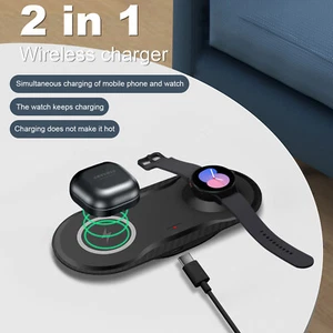 2in1 Wireless Charger Phone & Watch Charging Pad For Samsung Galaxy S25 Watch 7 - Picture 1 of 12