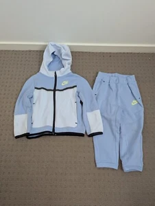 Nike Tech Fleece Tracksuit Kids Size 24 Months University Blue 2 Piece Youth - Picture 1 of 10