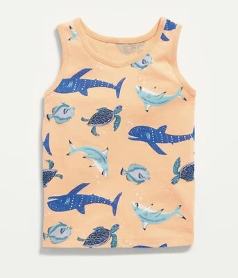 Old Navy Toddler Size 12-18 Months ~ Shark Turtle Fish Whale Tank Top .. NWT - Image 1 of 2
