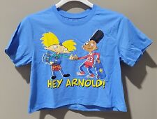 Nickelodeon Hey Arnold Short Sleeve Cropped Graphic T-Shirt Size Medium Blue