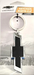 Chevy Logo Black/Silver Bow tie Keychain METAL New In The Package - Picture 1 of 3