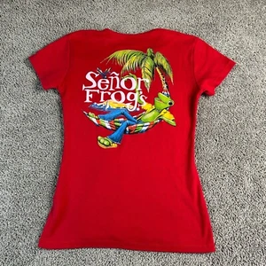 Senor Frogs Shirt Girls XXL 2XL Red Green Puerto Rico Short Sleeve Casual Kids - Picture 1 of 11